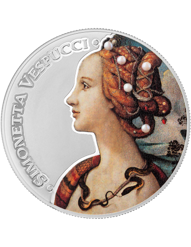 SIMONETTA VESPUCCI Timeless Beauty 1/2 Oz Moneda de Plata 500 Francos CFA Camerún 2025 - Coins & More - Camerún