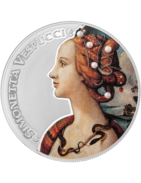 SIMONETTA VESPUCCI Bellezza senza tempo Moneta d'argento da 1/2 Oz 500 Franchi CFA Camerun 2025 - Coins & More - Camerun