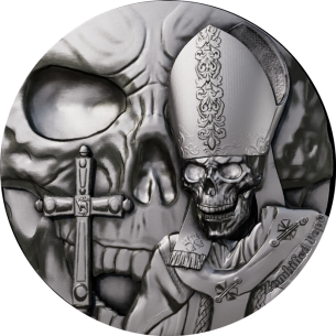 ZOMBIFIED POPE Glow In Dark 2 Oz Antike Silbermünze 2000 Francs Kamerun 2025 - Coins & More - Kamerun 2