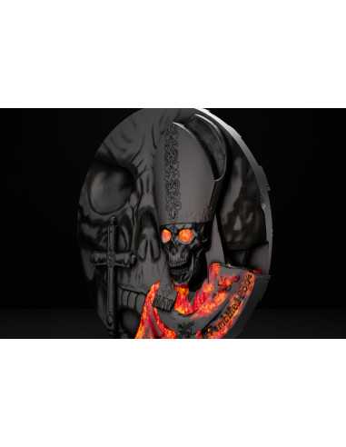 ZOMBIFIED POPE Glow In Dark 2 Oz Antique Silver Coin 2000 Francs Cameroon 2025 - Coins & More - Cameroun