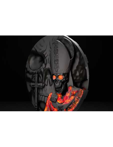 ZOMBIFIED POPE Glow In Dark 2 Oz Antike Silbermünze 2000 Francs Kamerun 2025 - Coins & More - Kamerun