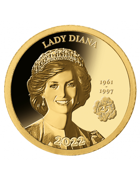 LADY DIANA 0.5g Gold Coin 100 Francs Djibouti 2022 - Coins & More - Oro