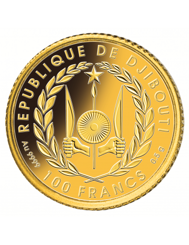 LADY DIANA 0.5g Gold Coin 100 Francs Djibouti 2022 - Coins & More - Oro