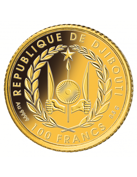 LADY DIANA 0.5g Gold Coin 100 Francs Djibouti 2022 - Coins & More - Oro