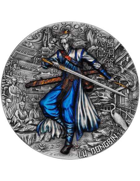 LÜ DONGBIN El Inmortal Ocho 2 Oz Moneda de Plata 5$ Niue 2023 - Coins & More - Niue