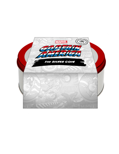 CAPTAIN AMERICA 80th Anniversary Marvel 1 Oz Silver Coin 1$ Cook Islands 2021 - Coins & More - Fumetti