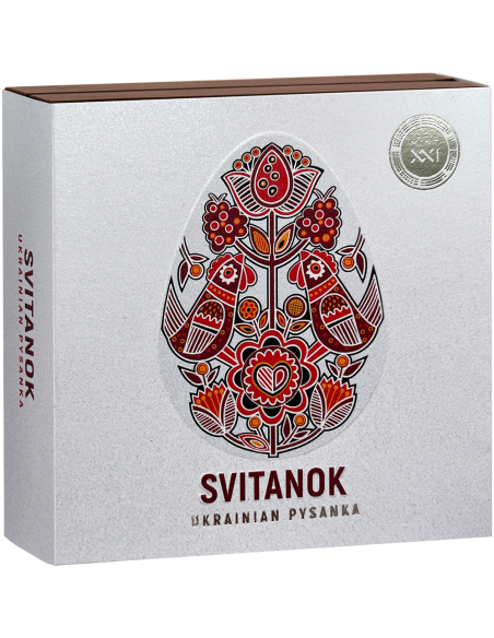 SVITANOK Ukrainische Pysanka 1 Oz Silbermünze 5 Cedis Ghana 2025 - Coins & More - Ghana