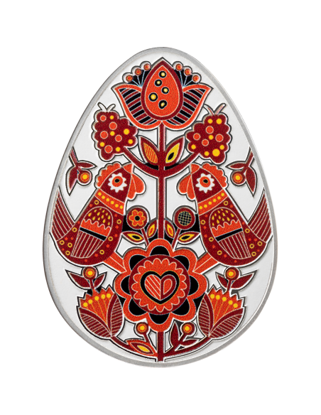 SVITANOK Ukrainische Pysanka 1 Oz Silbermünze 5 Cedis Ghana 2025 - Coins & More - Ghana