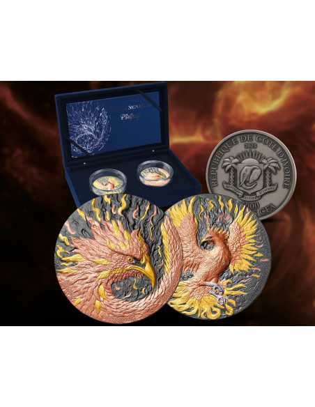PHOENIX Edition Signature Set 2 x 5 Oz Moneda de Plata 5000 Francos Costa de Marfil 2025 - Coins & More - Costa de Marfil