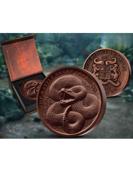 SNAKE Edition Signature Cuivre 1 Kg Kilo Kupfermünze 1500 Francs Benin 2025 - Coins & More - Afrika
