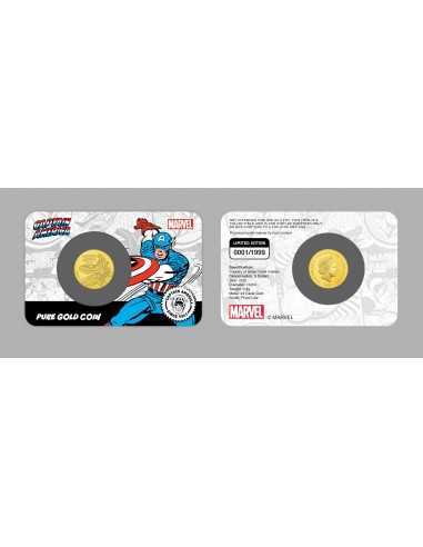 CAPTAIN AMERICA 80th Anniversary Marvel Gold Coin 5$ Cook Islands 2021 - Coins & More - Fumetti