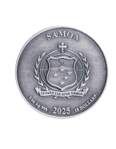 TRIDENTE DE NEPTUNO Moneda 3D de Plata de 5 Oz 10$ Samoa 2025 - Coins & More - Samoa