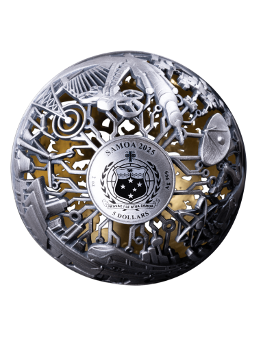 NATUR & TECHNIK Filigrane kugelförmige 2 Oz Silbermünze 5$ Samoa 2025 - Coins & More - Samoa