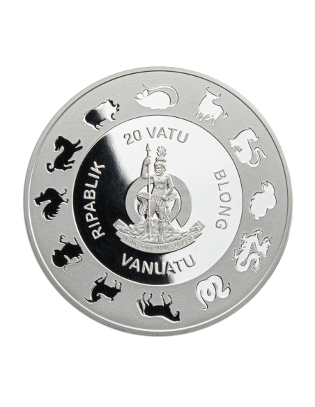 ANNO DEL CAVALLO Anno lunare cinese Moneta d'argento da 1 Oz di perle d'acqua dolce 20 Vatu Vanuatu 2026 - Coins & More - Oce...