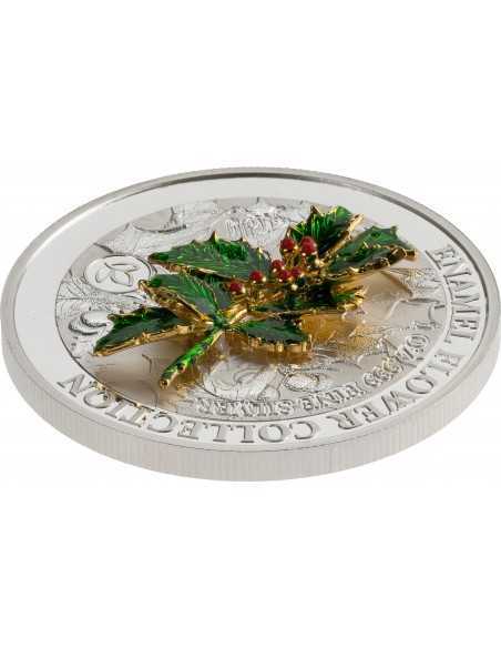 HOLLY Enamel Flower Collection 1 Oz Silver Coin 5$ Samoa 2021 - Coins & More - Oceania