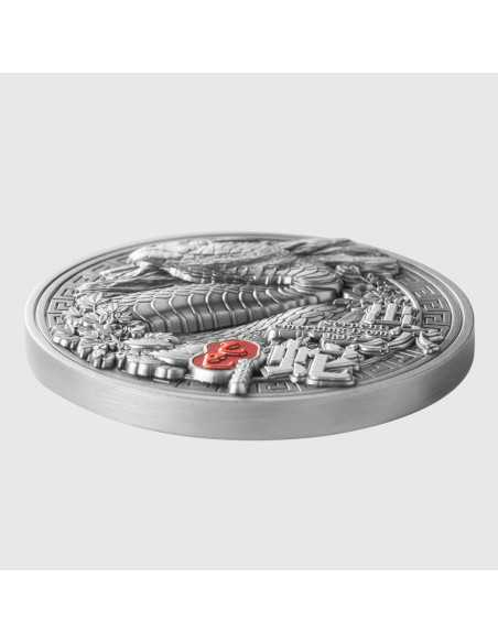 SERPENTE CHE EMERGE DALLA LAGUNA Ciclo Sessagenario Cinese Moneta d'Argento da 2 Oz 10000 Franchi Chad 2025 - Coins & More - ...