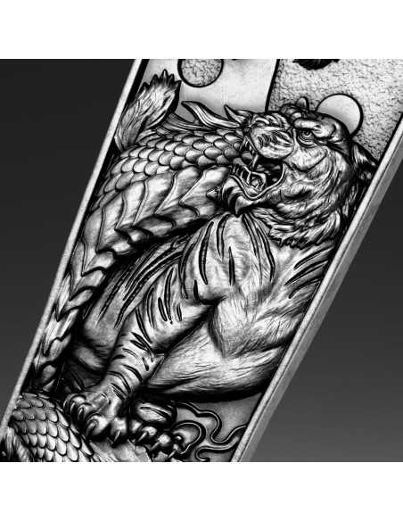 DRAGON TIGER SWITCHBLADE Moneda de Plata de 2 Oz 5$ Samoa 2025 - Coins & More - Samoa