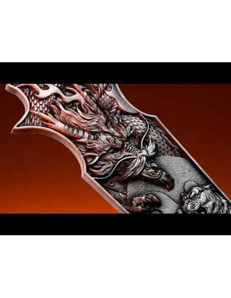 DRAGON TIGER SWITCHBLADE 2 Oz Silbermünze 5$ Samoa 2025 - Coins & More - Samoa