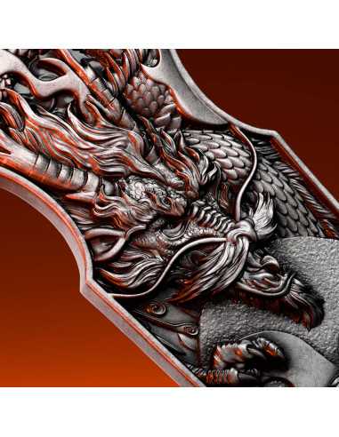 DRAGON TIGER SWITCHBLADE Moneda de Plata de 2 Oz 5$ Samoa 2025 - Coins & More - Samoa