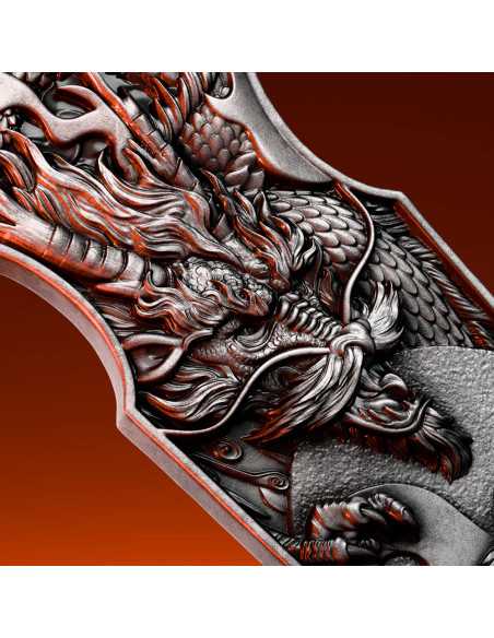 DRAGON TIGER SWITCHBLADE 2 Oz Silver Coin 5$ Samoa 2025 - Coins & More - Samoa