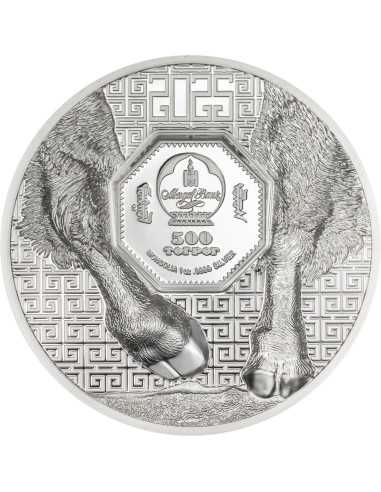 BISON Moneta d'argento da 1 Oz della Mongolia selvaggia 500 Togrog Mongolia 2025 - Coins & More - Mongolia