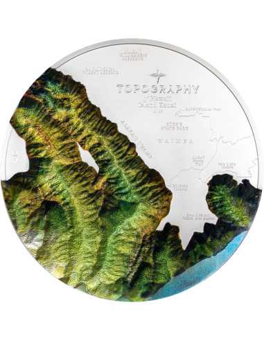 HAWAII Topografía 1 Kg Kilo Moneda de Plata 100$ Islas Cook 2025 - Coins & More - Islas Cook