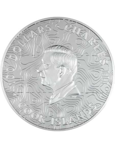HAWAII Topografía 1 Kg Kilo Moneda de Plata 100$ Islas Cook 2025 - Coins & More - Islas Cook