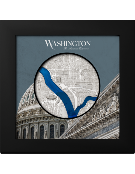 WASHINGTON Tiffany Art Metropolis 3 Oz Silver Coin 20$ Palau 2025 - Coins & More - Palau
