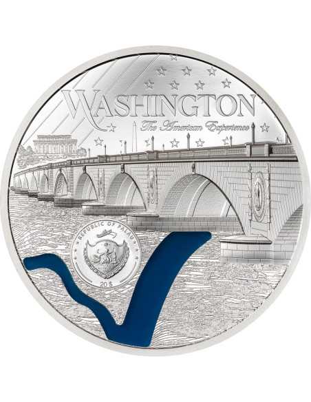 WASHINGTON Tiffany Art Metropolis 3 Oz Silver Coin 20$ Palau 2025 - Coins & More - Palau