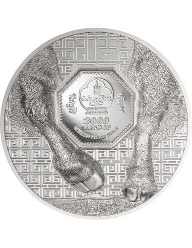 BISON Wild Mongolia 3 Oz Silver Coin 2000 Togrog Mongolia 2025 - Coins & More - Mongolie