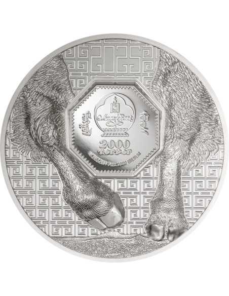 BISON Wild Mongolia 3 Oz Silver Coin 2000 Togrog Mongolia 2025 - Coins & More - Mongolie