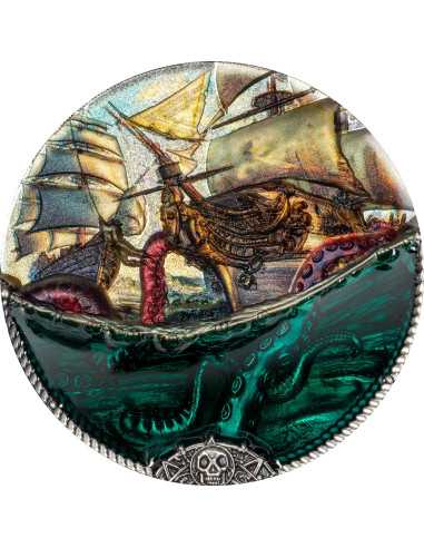 SEA MONSTER Unterwasser Fantasie 3 Oz Silbermünze 20$ Cook Islands 2025 - Coins & More - Palau