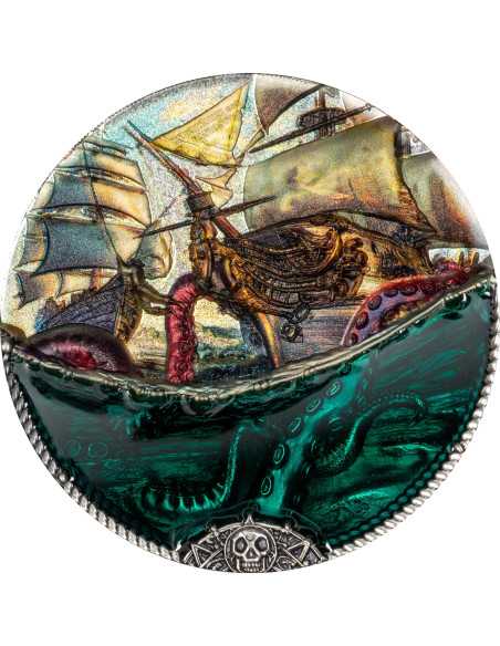 SEA MONSTER Unterwasser Fantasie 3 Oz Silbermünze 20$ Cook Islands 2025 - Coins & More - Palau