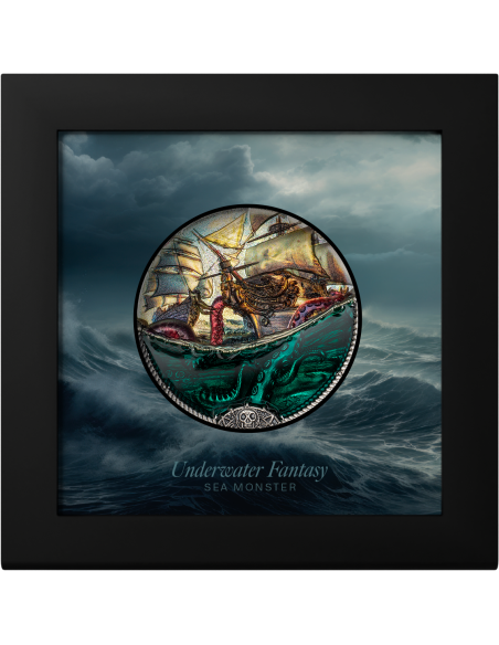 SEA MONSTER Unterwasser Fantasie 3 Oz Silbermünze 20$ Cook Islands 2025 - Coins & More - Palau