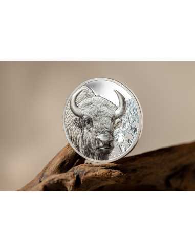 BISON Wild Mongolia 1 Oz Silver Coin 500 Togrog Mongolia 2025 - Coins & More - Mongolie