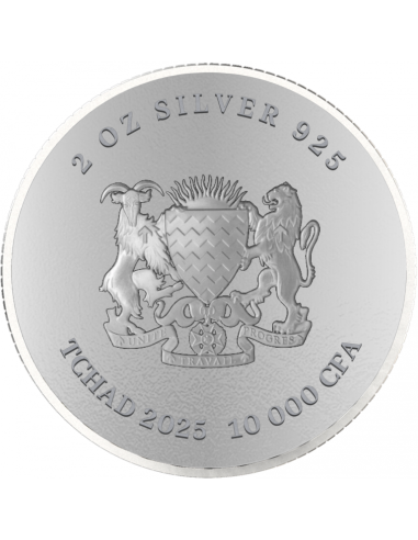KING OF THE JUNGLE 2 Oz Silber 3D gedruckte Münze 10000 Francs Chad 2025 - Coins & More - Tschad