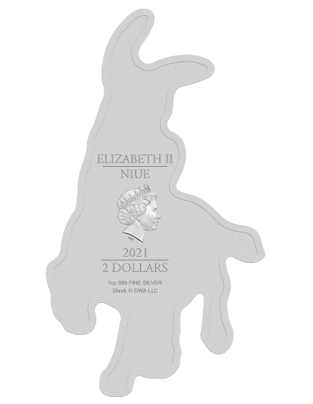 DONKEY Shape 20 Anniversary 1 Oz Silver Coin 2$ Niue 2021 - Coins & More - Niue