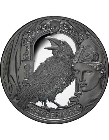DER RABEN Edgar Allan Poe 2 Oz Silbermünze 5$ Niue 2025 - Coins & More - Niue