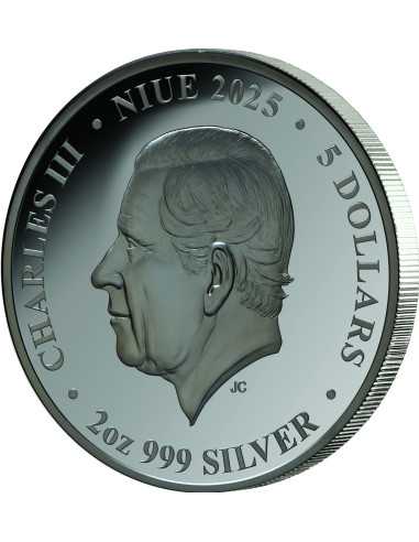 DER RABEN Edgar Allan Poe 2 Oz Silbermünze 5$ Niue 2025 - Coins & More - Niue