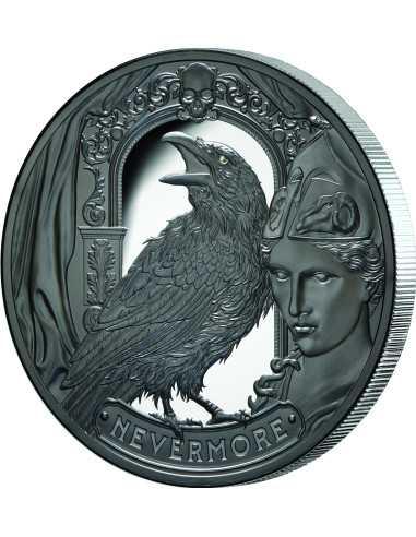 DER RABEN Edgar Allan Poe 2 Oz Silbermünze 5$ Niue 2025 - Coins & More - Niue
