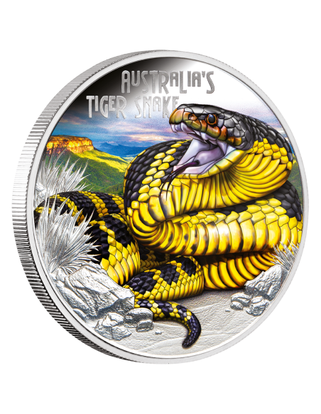 TIGER SNAKE Deadly & Dangerous 1 Oz Silver Coin 1$ Tuvalu 2025 - Coins & More - Tuvalu