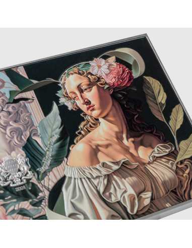 PRIMAVERA von Sandro Botticelli koloriert 2,5 Oz Silber & 120g Kupfer Münze 10000 Francs Tschad 2024 - Coins & More - Tschad