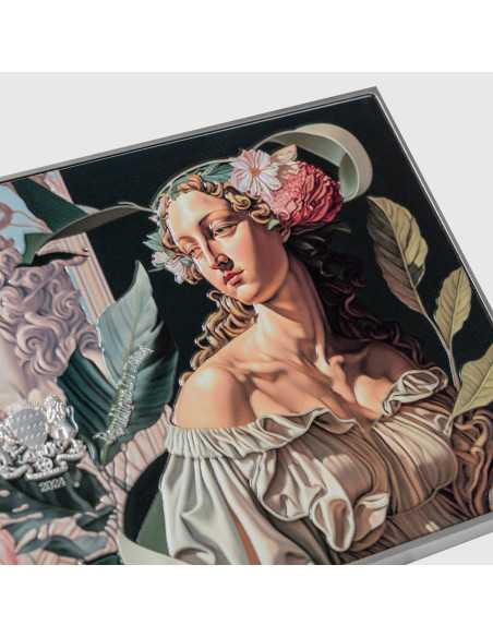 PRIMAVERA de Sandro Botticelli Pièce de monnaie colorée en argent de 2,5 oz et en cuivre de 120 g 10000 Francs Tchad 2024 - C...
