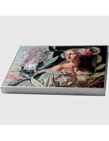 PRIMAVERA von Sandro Botticelli koloriert 2,5 Oz Silber & 120g Kupfer Münze 10000 Francs Tschad 2024 - Coins & More - Tschad