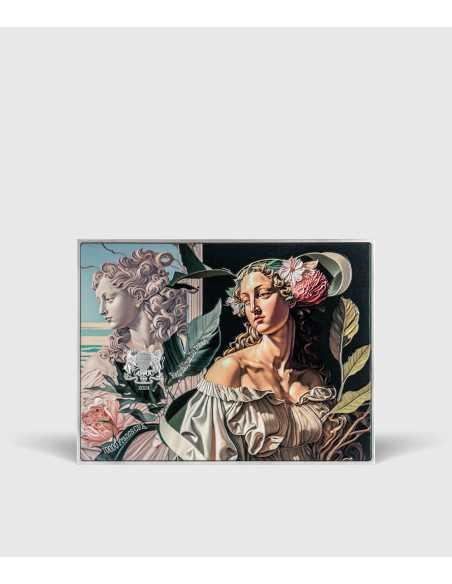 PRIMAVERA von Sandro Botticelli koloriert 2,5 Oz Silber & 120g Kupfer Münze 10000 Francs Tschad 2024 - Coins & More - Tschad