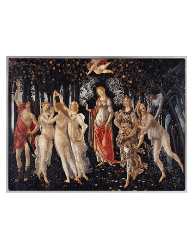 PRIMAVERA von Sandro Botticelli koloriert 2,5 Oz Silber & 120g Kupfer Münze 10000 Francs Tschad 2024 - Coins & More - Tschad