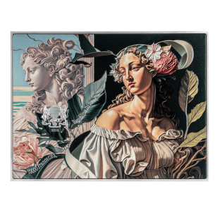PRIMAVERA de Sandro Botticelli Pièce de monnaie colorée en argent de 2,5 oz et en cuivre de 120 g 10000 Francs Tchad 2024 - C... 2