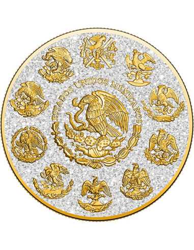 POLVERE DI DIAMANTE ROSSA E BIANCA Libertad 1 Oz Moneta d'Argento Messico 2024 - Coins & More - Messico