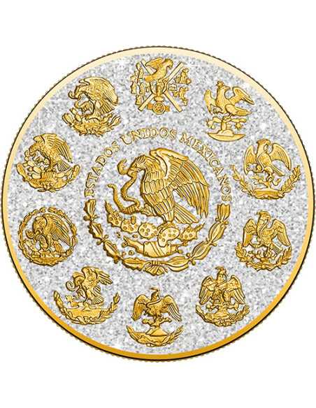 POLVERE DI DIAMANTE ROSSA E BIANCA Libertad 1 Oz Moneta d'Argento Messico 2024 - Coins & More - Messico
