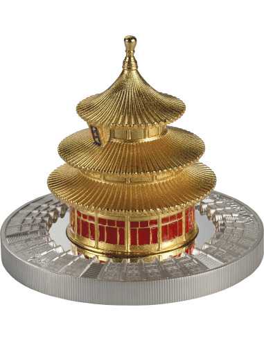 TEMPLO DEL CIELO Escultura 3D Moneda de Plata de 3 Oz 5$ Samoa 2025 - Coins & More - Samoa